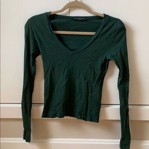 Brandy Melville dark green long sleeve shirt